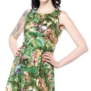 Retrolicious Land Before Sublime Skater Dress Size 4X Dinosaurs